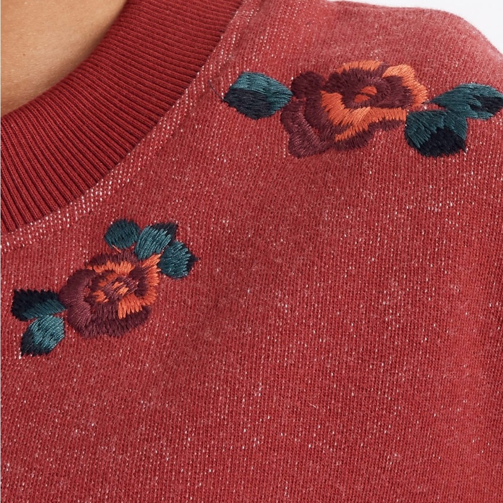 MADWELL mile(s) Embroidered Floral Cutoff Sweatshirt - Picture 4 of 5